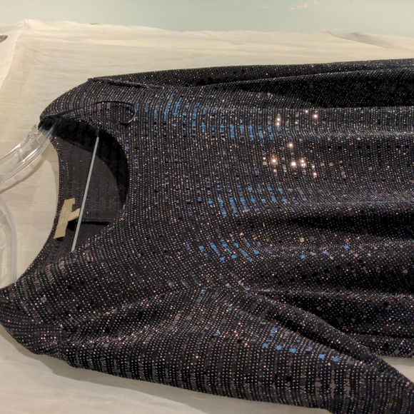 Joan Vass Size Medium Sequins Sparkly Evening or Former Dress Black Vintage - Picture 4 of 8